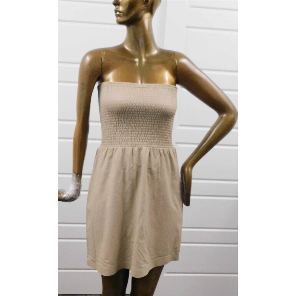 Commando Beige Faux Leather‎ Sleeveless Dress sz M/L
